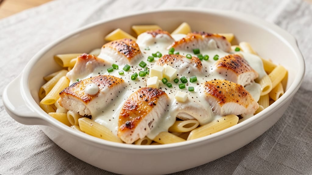 Baked Chicken Pasta Recipe White Sauce: One-Pot Creamy Comfort with Crispy Top