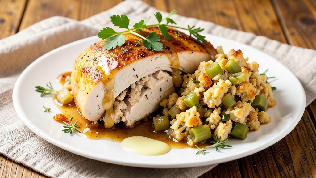 Baked Chicken Breast With Stove Top Stuffing Recipe: Juicy Chicken and Savory Stuffing in One Pan