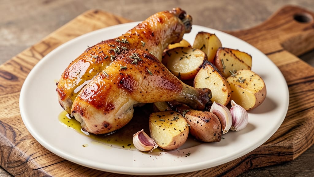 Baked Chicken Legs and Potatoes Recipe: Crispy Skin, Juicy Meat, and Fluffy Spuds in One Pan