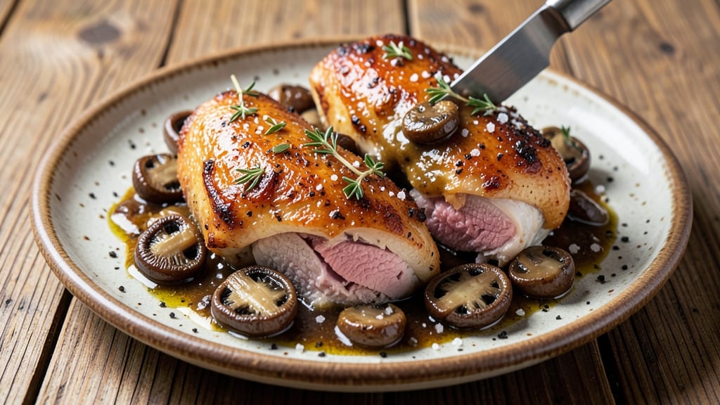Baked Chicken Thighs With Mushrooms Recipe: Umami-Rich Bake With Savory Browned Crust