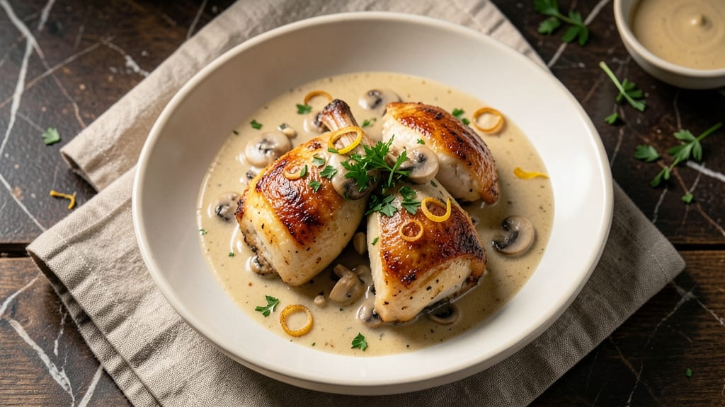 Baked Chicken Thighs with Cream of Mushroom Soup Recipe: One-Pan Creamy Crispy Masterpiece