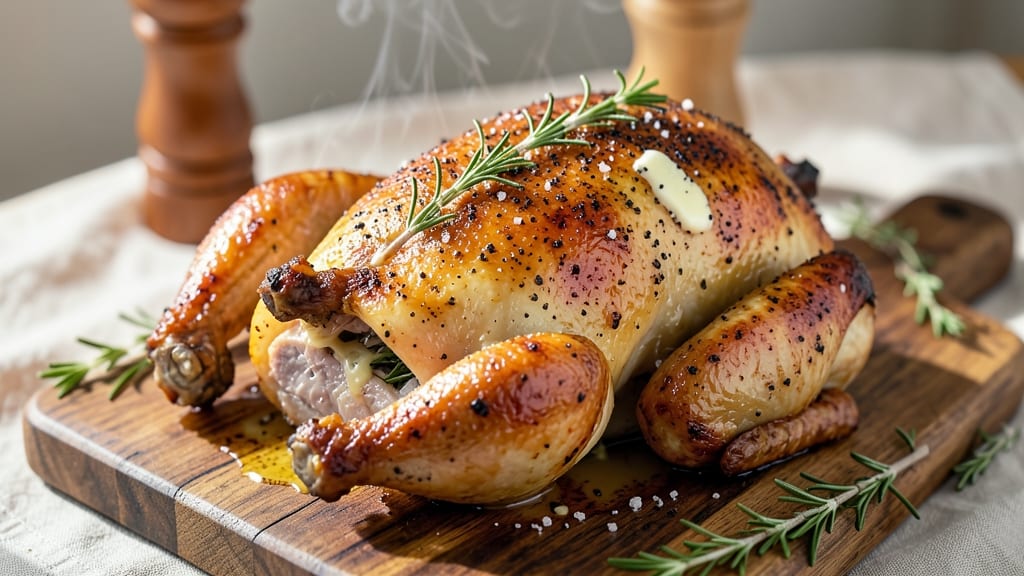 7-Pound Roast Chicken Recipe: Golden Crisp Skin and Juicy Core in One Bake