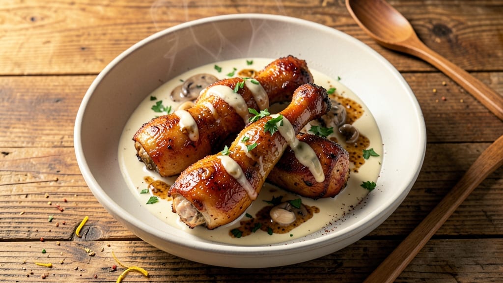 Baked Chicken Drumsticks With Cream of Mushroom Soup Recipe: Crispy Skin, Creamy Sauce Magic