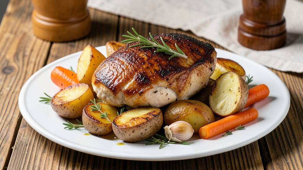 Baked Chicken Breast With Potatoes and Carrots Recipe: One-Tray Herb-Roasted Dinner