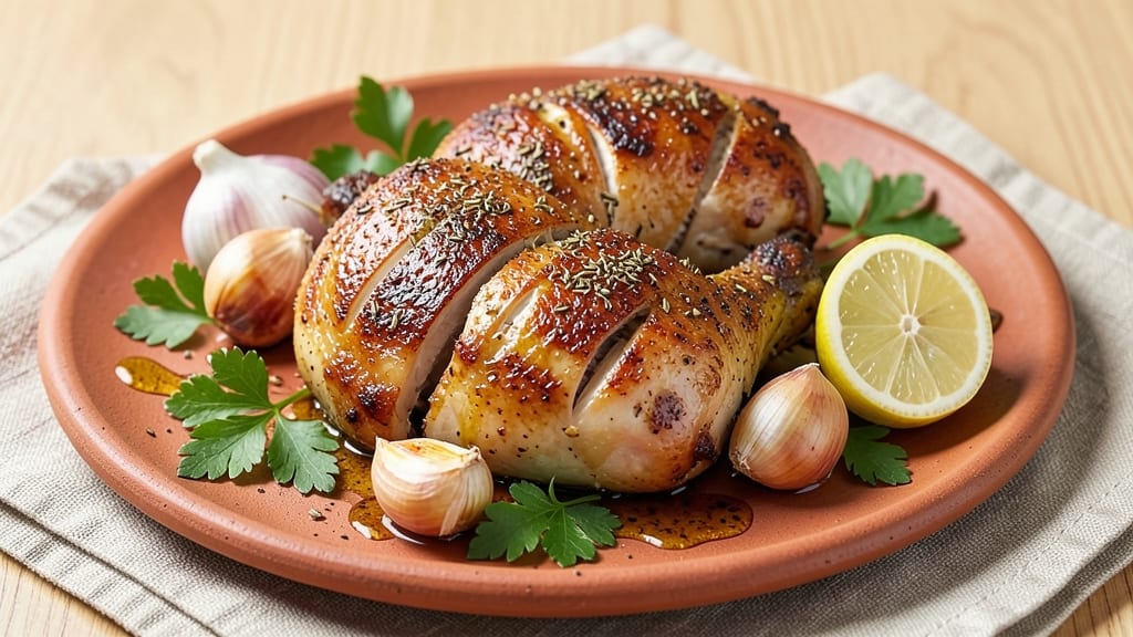 Baked Chicken Thighs Mediterranean Recipe: Herb-Infused Crispy Skin and Zesty Lemon-Garlic Glaze