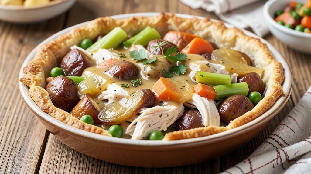 Baked Potato Chicken Pot Pie Recipe: Crispy Top, Creamy Velvety Filling
