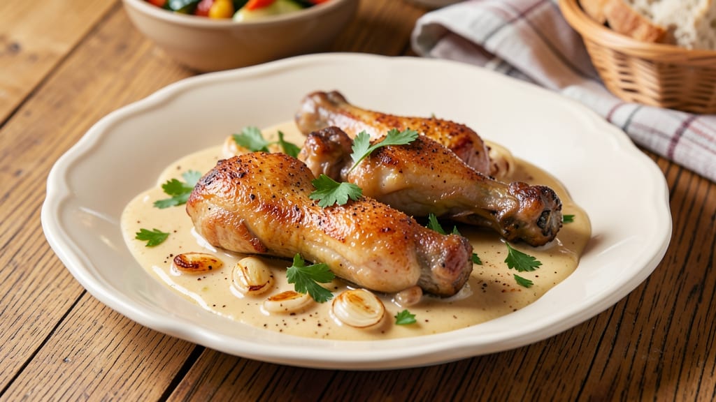 Baked Chicken Legs With Cream Of Chicken Recipe: Crispy Skin, Creamy Sauce Harmony