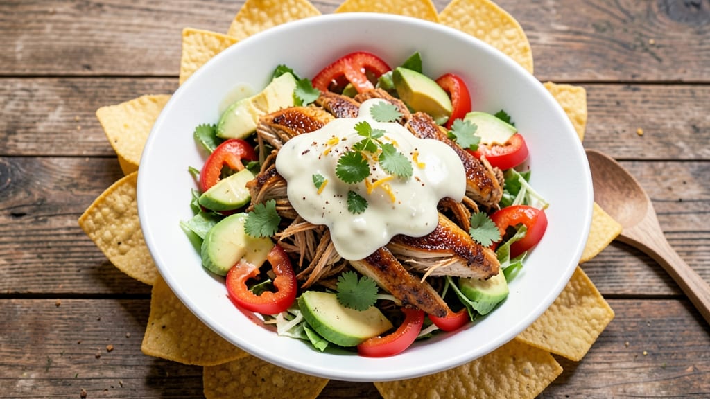 Applebee's Fiesta Lime Chicken Salad Recipe: Zesty Lime Dressing with Crunchy Tortilla Topping
