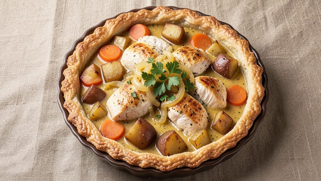 Campbell's Cream of Chicken Chicken Pot Pie Recipe: Golden Crust, Creamy Filling in One Dish