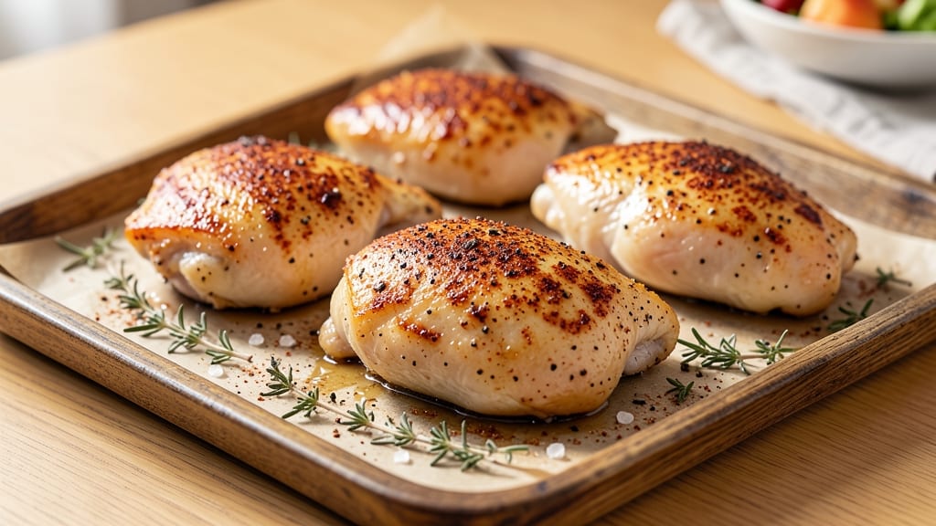 Baked Frozen Chicken Thighs Recipe: Juicy Crispy Skin Without Brining
