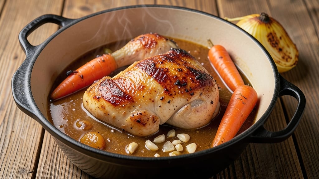 Czech Chicken Recipe: Beer-Braised with Dumplings and Tangy Mustard Sauce