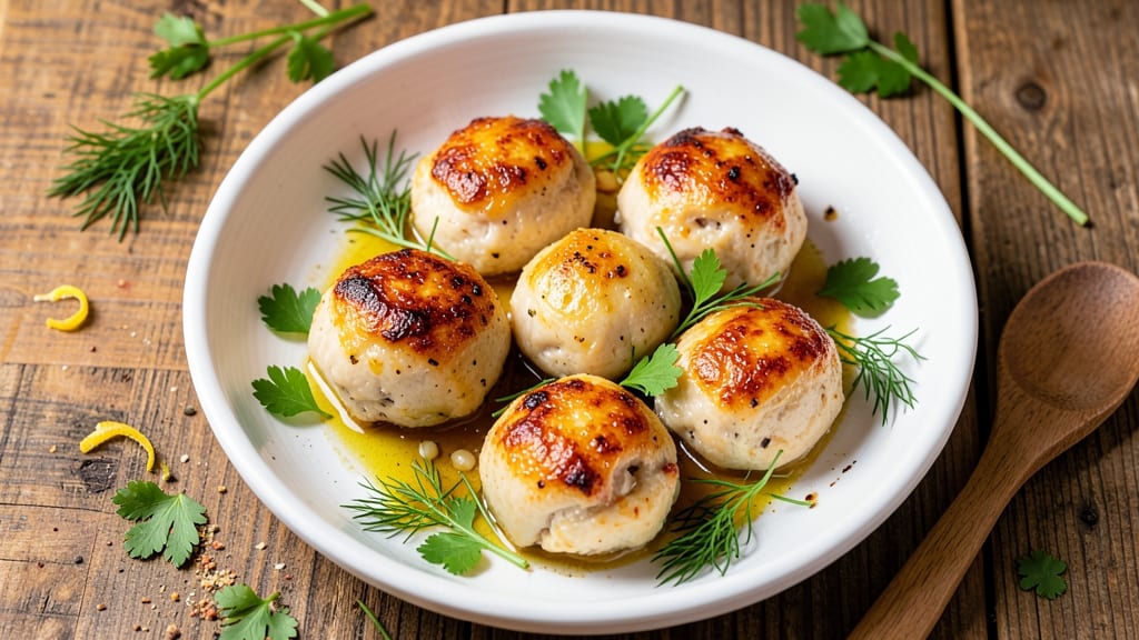 Baked Chicken Balls Recipe: Crispy Golden Bites With Hidden Herb Magic