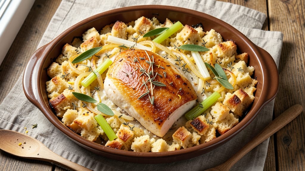 Baked Chicken and Stuffing Casserole Recipe: One-Pan Thanksgiving in 45 Minutes