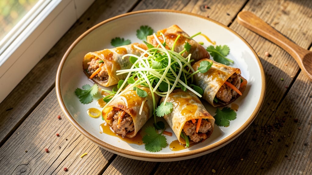 Baked Chicken Spring Roll Recipe: Crispy-Crusted Bites with Silky Fillings
